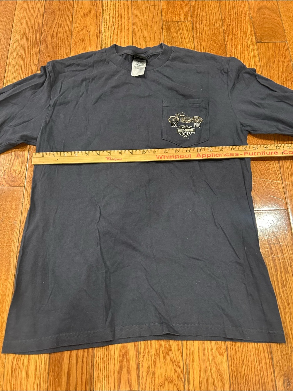 Vintage Harley Davidson‎ Shirt L Tilley Salisbury NC Long Sleeve Pocket Tee Gray - Picture 4 of 8
